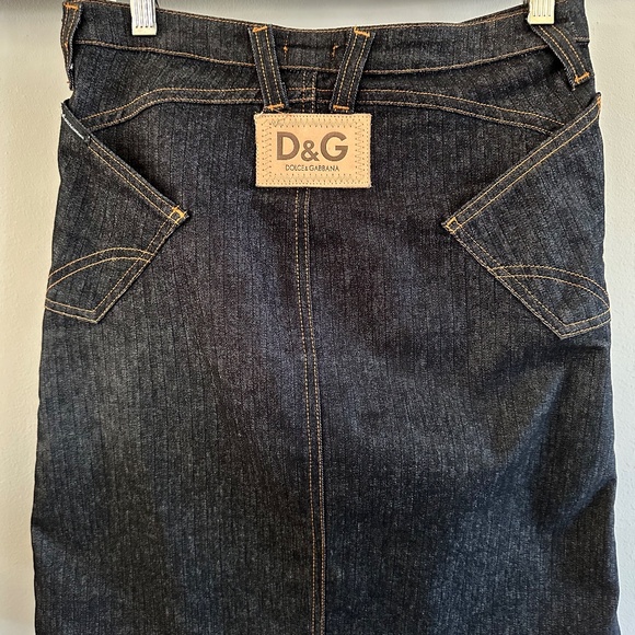 D&G by Dolce&Gabbana Denim Vintage A-Line Skirt size 38-small - Picture 2 of 4